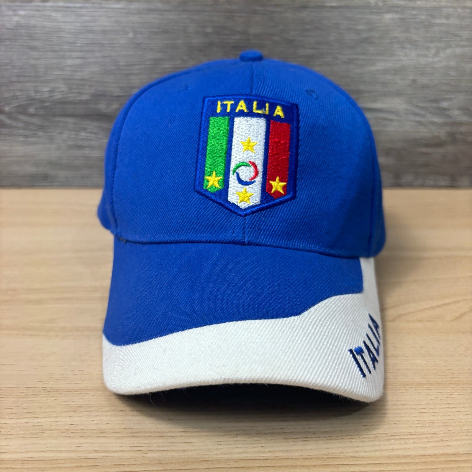 Italy Hat Cap Strap Back Blue Italia Adjustable Mens